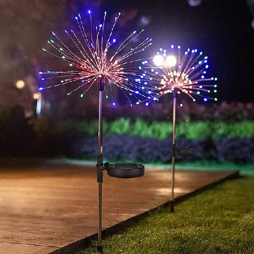 LED Solar Fireworks Lights Waterproof Lawn Decor