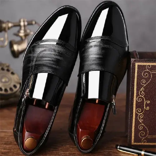 Black Patent PU Leather Shoes
