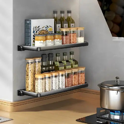 Foldable Spice Rack With Punch-Free Organizer