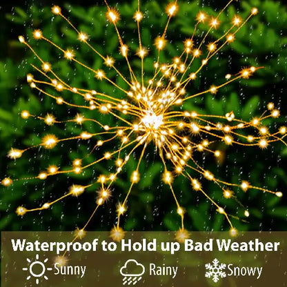 LED Solar Fireworks Lights Waterproof Lawn Decor