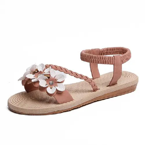 Pink Buckle Sandals Rome Style