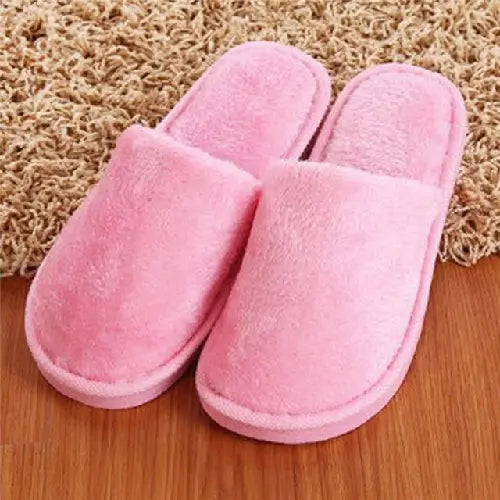 Furry Plush Pink Slippers